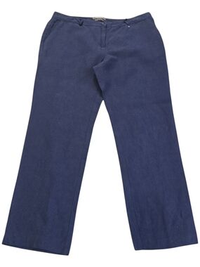 Camomilla Italia Blue Linen Cotton Pants Made In Italy Size 48 / US 12 Lagenlook